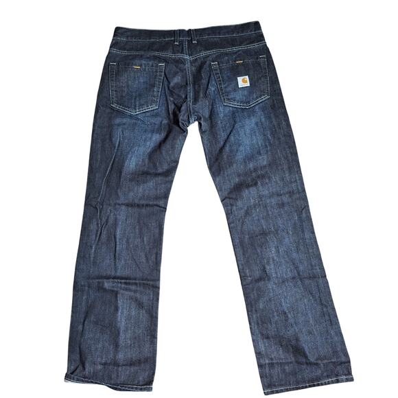 Carhartt Men's 36 x 30 Dark Wash "Slim Straight" 100% Cotton Denim Jeans - Picture 2 of 7